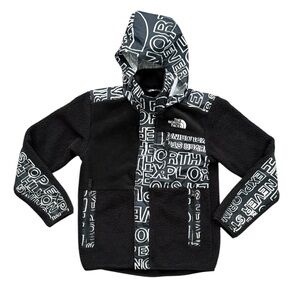 The North Face Boy’s Black and White Graphic Fleece Jacket